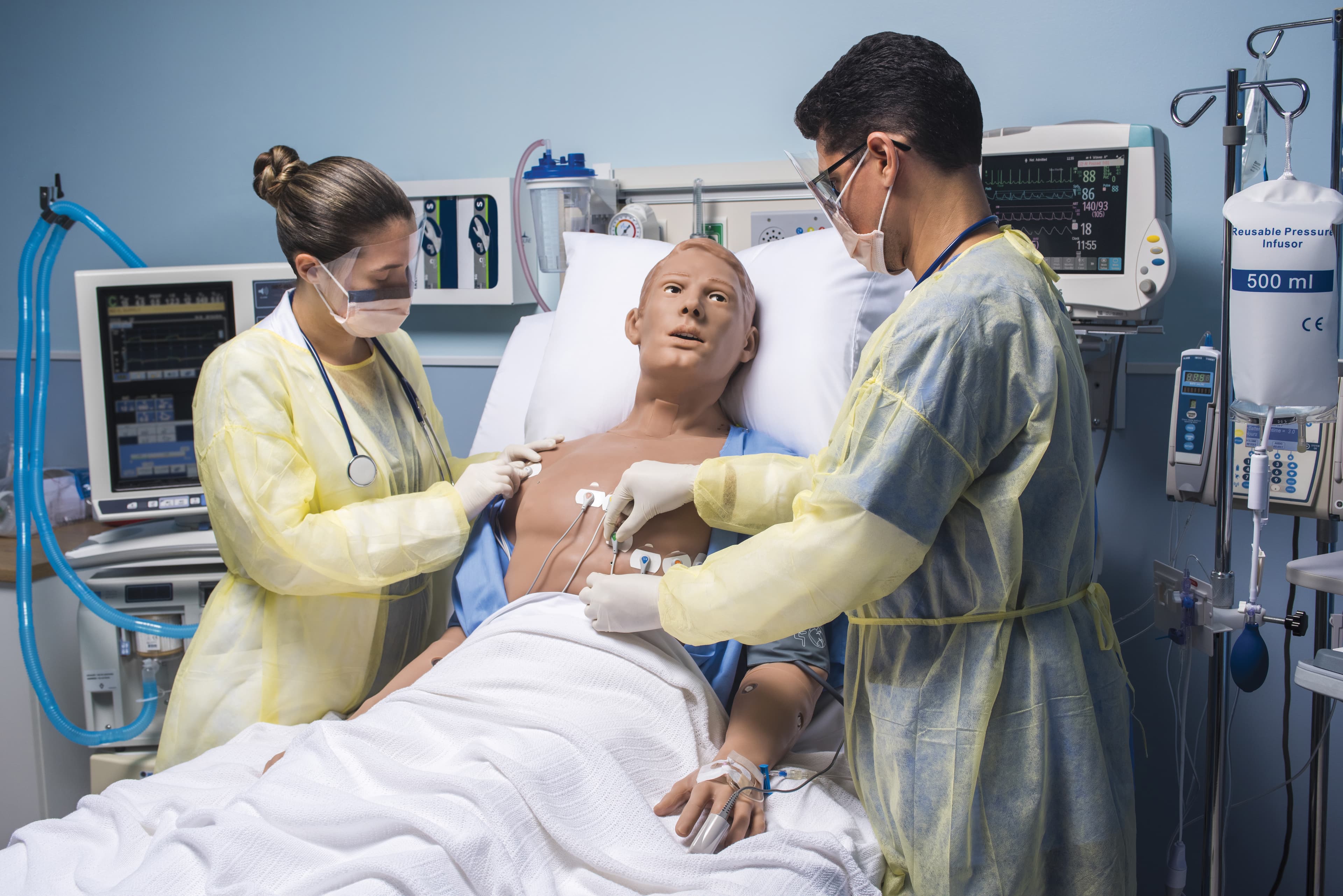 Placeholder image of a clinical simulation training room, to be replaced with Gaumard patient simulator photography